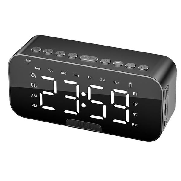 Bluetooth Alarm Clock Speaker with FM Radio, LED Display &amp; USB Charging