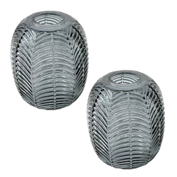 Decor Grey Transparent Replacement Lamp Shade Set Of 2 -15.3cm