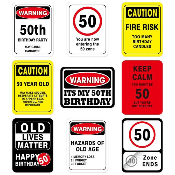 50th Birthday Party Decoration,Wall Signs,Table Centerpieces, Funny Banners