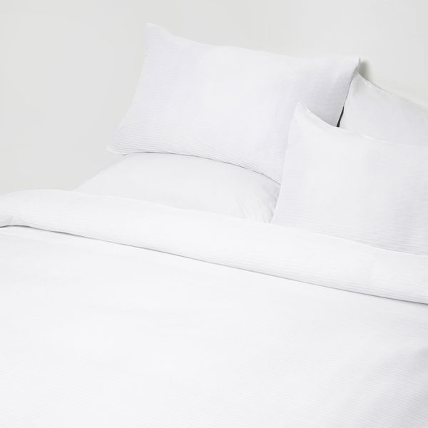 George &amp; Mason - Microfibre Ripple Duvet Cover Set - White