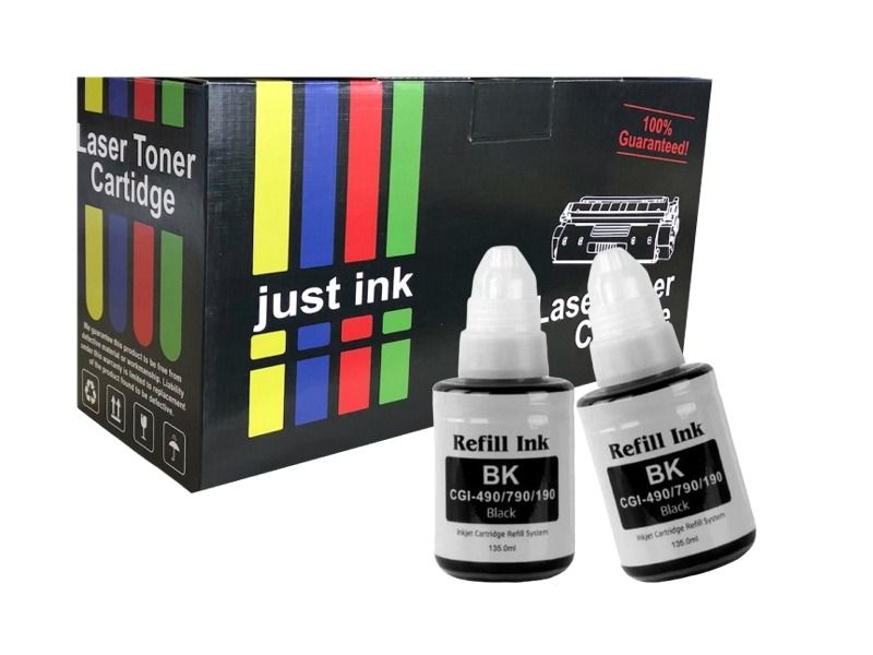 Compatible Canon GI-490 / G1400 / G2400 / G3400 CISS Black Ink Bottles x 2