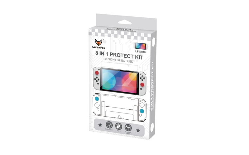 Lucky Fox NS OLED 8-in-1 Protective Kit - For Nintendo Switch OLED