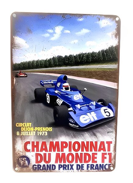 Formula 1 Grand Prix Racing Vintage Style Metal Tin Bar Cafe Sign
