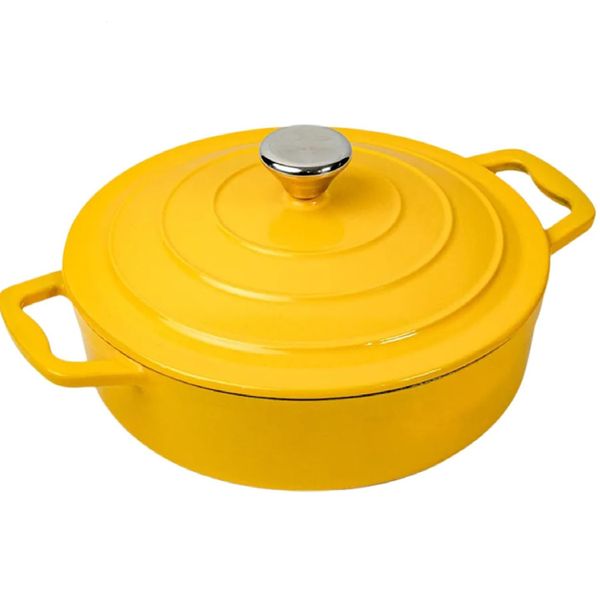 Non-Stick Enameled Cast Iron Round Dutch Pot with Dual Handle