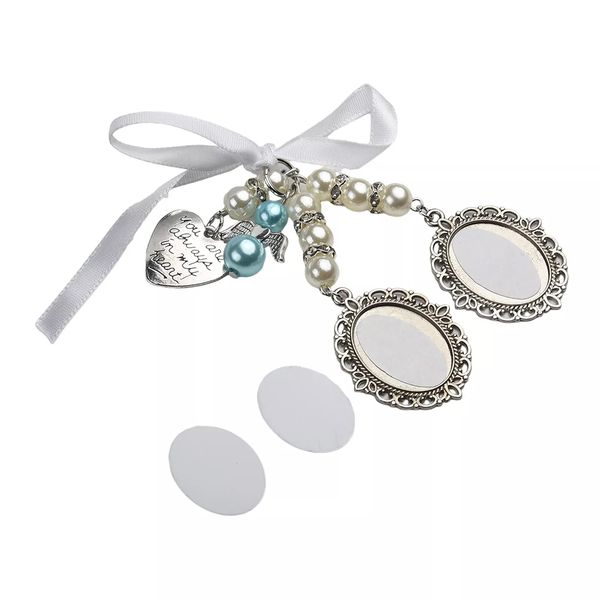 Double Sublimation Memorial Wedding Bouquet Photo Brooch Pendant