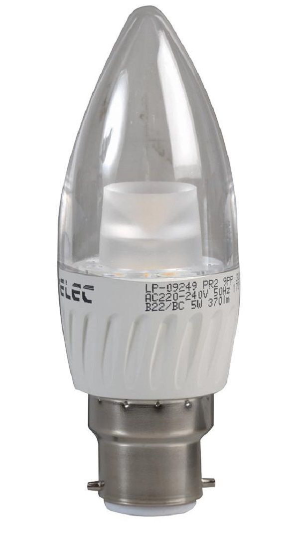 Pro Elec (PEL00066) LED Light Bulb, Candle, B22, Cool White Shop