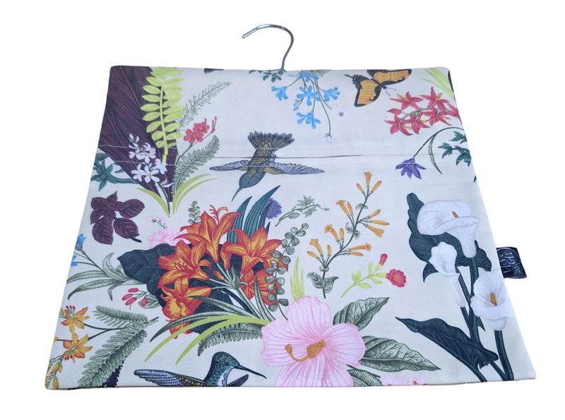 Laundry Peg Bag - Assorted Colourful Flowers, Birds &amp; Butterfly