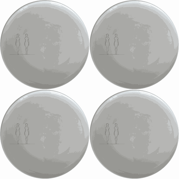 Elongated Human Figures Side Plate Set of 4