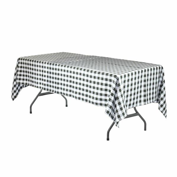 Checkered Black &amp; White Tablecloth