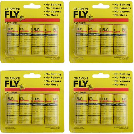 PIC Fly Ribbon Hanging Sticky Insect Catcher, 4 Pack