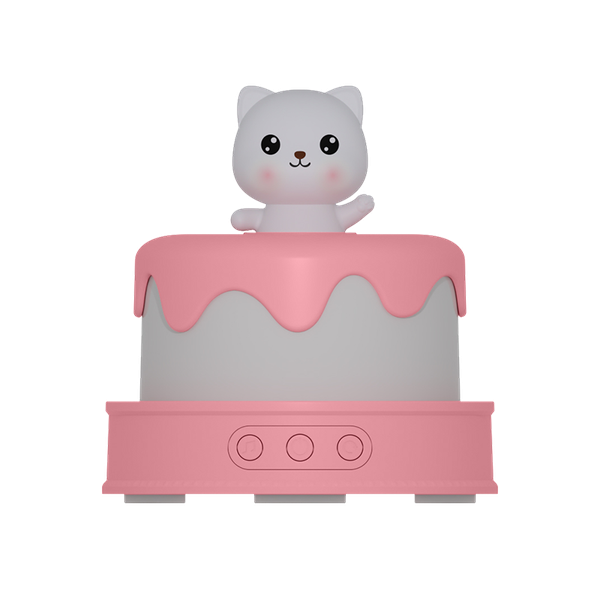 Cute Cat Silicone Cake LED Night Light - Cute Bedside Gift for Kids &amp; Girls