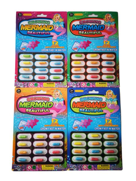 Growing Mermaids - Assorted Soft Foam Mermaids - 4 x Packs- Umlozi