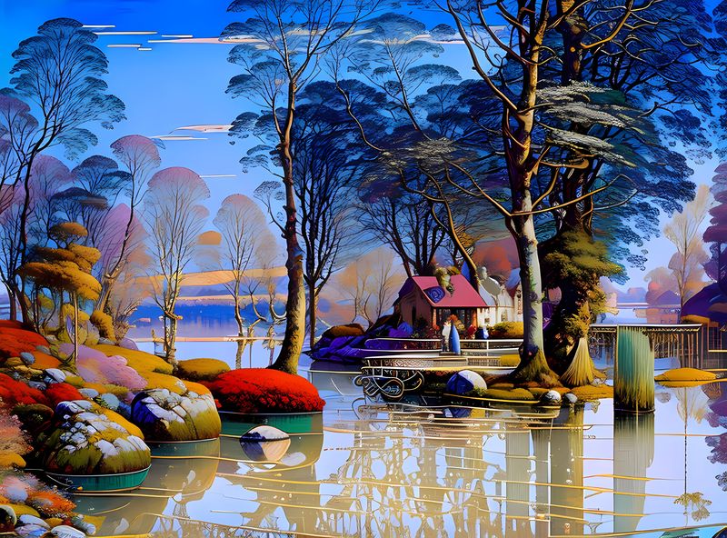 Canvas Wall Art - Colourful Scenery