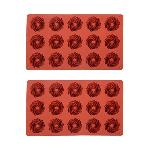 Mini Spiral Shaped 15 Cavity Silicone Cake Molds Baking Dessert Mousse Cake