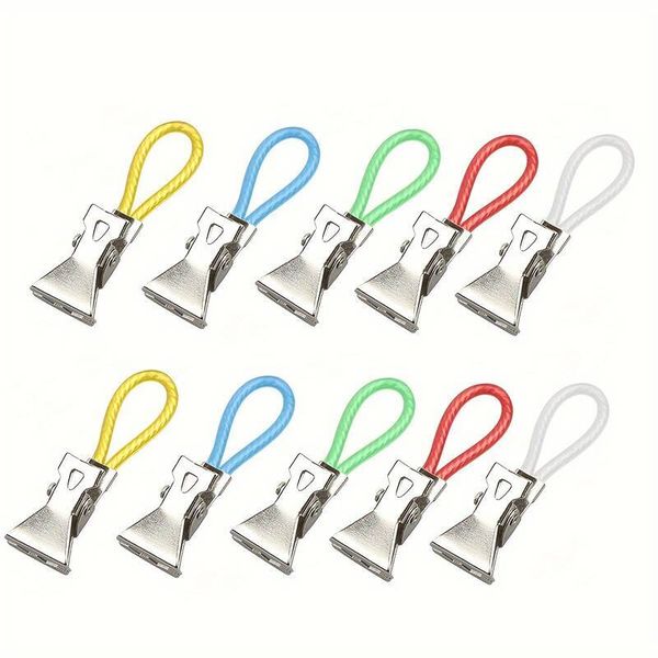 10 Piece Stylish Metal Towel Clips - Versatile Drying Rack Hangers