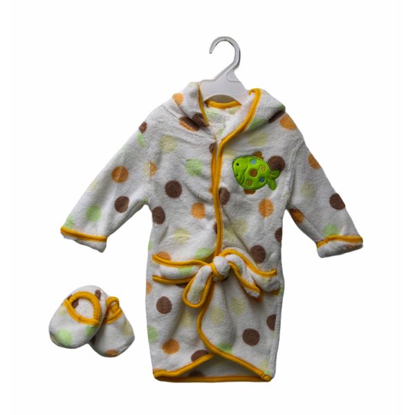 Baby Fleece Gown and Slipper Set - Lemon Fish