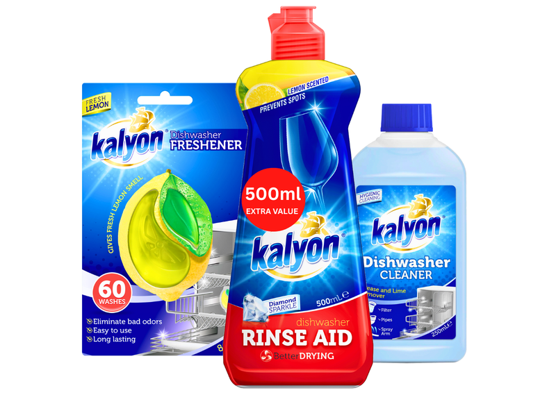 Kalyon Dishwasher Machine Cleaner, Rinse Aid, &amp; Freshener Value Pack
