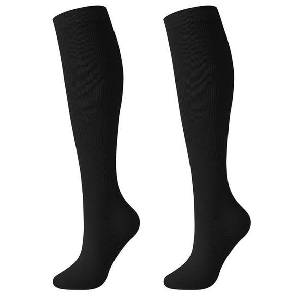 2Pairs Compression Socks for Women Knee High Stockings for Running Support