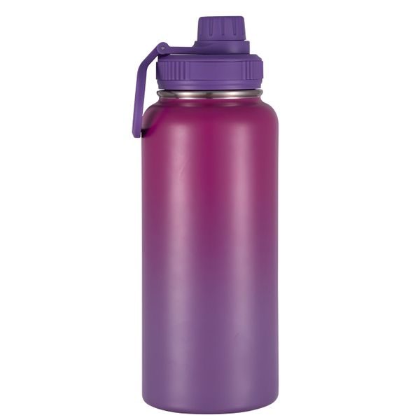 1000ml Insulated Stainless Steel Water Bottle with Handle - Purple