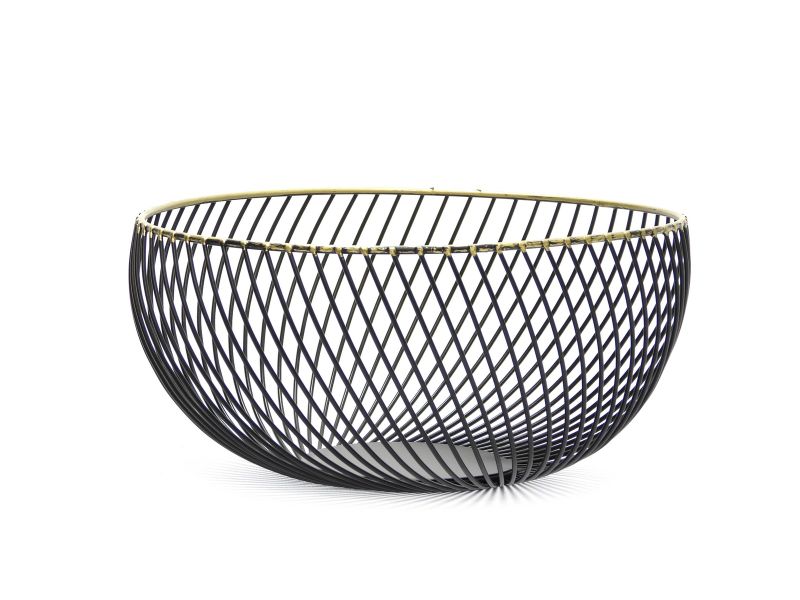 Elegant Fruit Basket Wired - Black