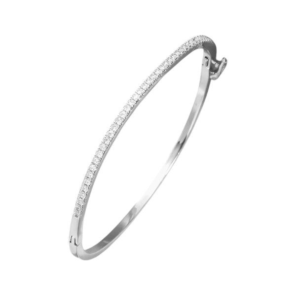 1 Piece - Glamorous Cubic Zirconia Wrapped Bangle - Yellow Gold