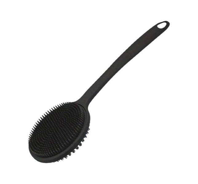 Double-Sided Silicone Back Scrubber for Shower - Black