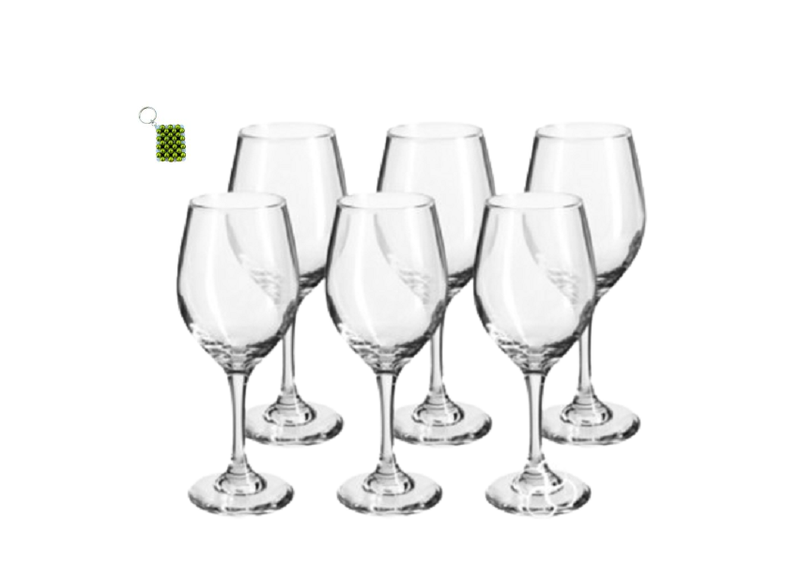 Set of 6 Champagne Glasses - Elegant Flutes for Celebrations &amp; Keyholder