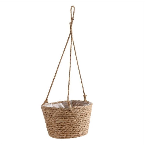 Garden Hanging Planter Macrame Plant Storage Basket Jute Rope Woven Indoor