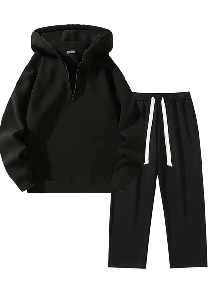 Tread Treasure-2pcs Men's Casual Sports Hooded Sweatsuit Set