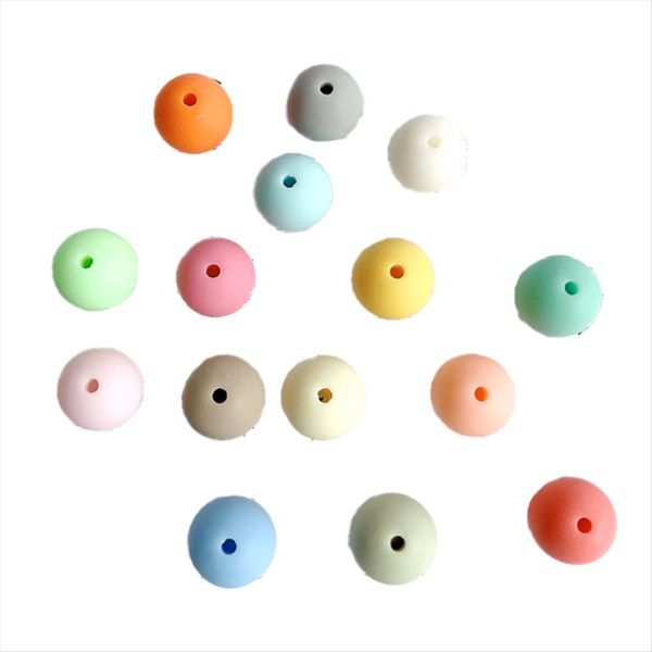 200pcs 14mm Acrylic Beads Round Pastel Beads Candy Color Frosted Spacer Bea