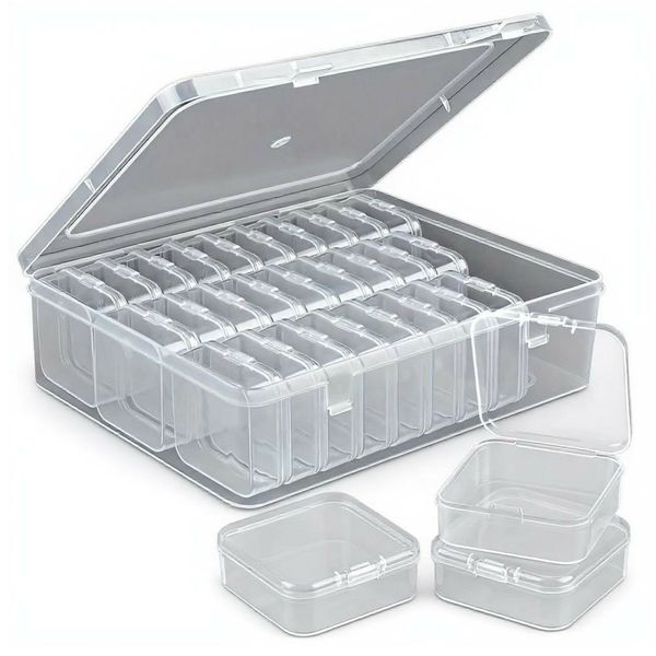 StashBox 30 Clear Mini Storage Box Set for Home &amp; DIY Organization
