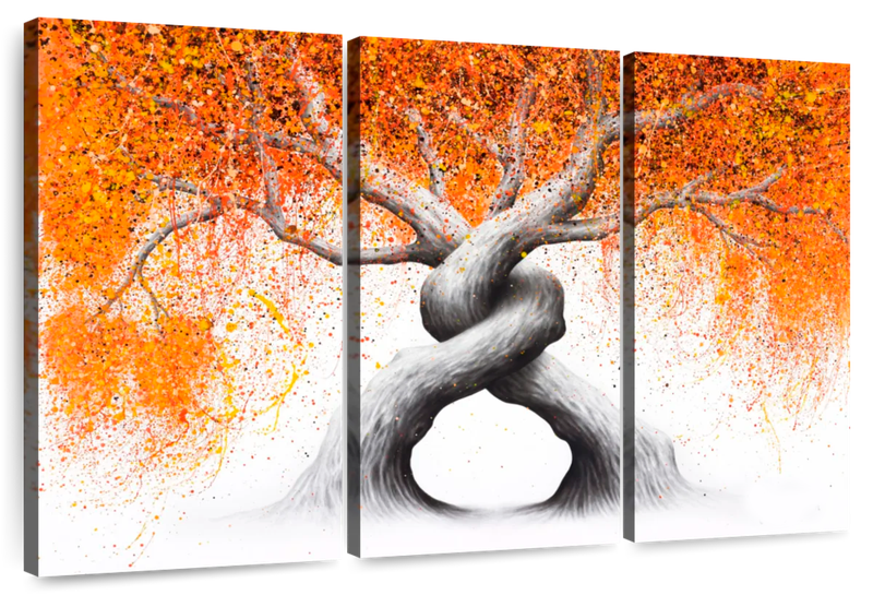 Canvas Art - Twisting Tree 3 Piece Abstract Painting Canvas Wall Art Decor