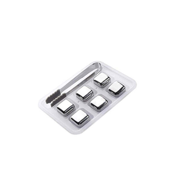 6 Pieces Stainless Steel Reusable Ice Cubes For Drinks IN-1