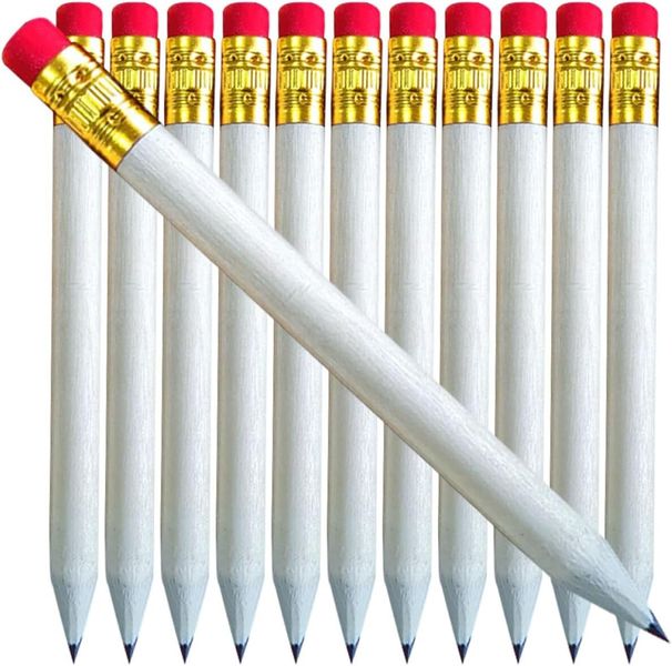 60pcs Short Golf Pencils Hb Wood Pencils with Erasers, Small Erasable
