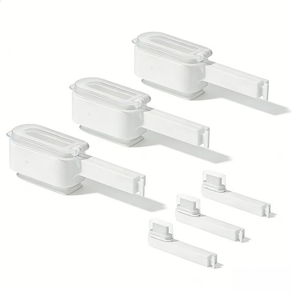 Multi-Purpose Clip Sealer White 6-Pack, with Spout Lid for Freshness