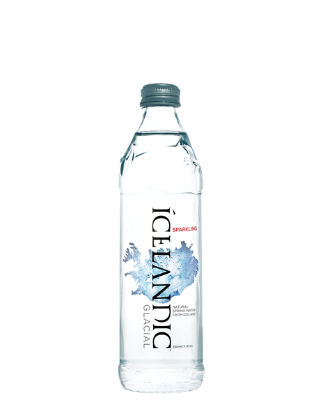 Icelandic Glacial Sparkling Spring Water 330ml Glass Bottles (24 Pack)