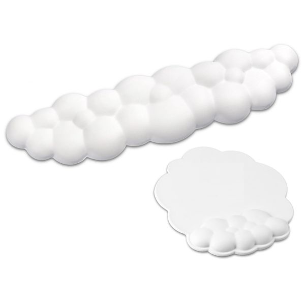 Cloud Wrist Rest Kit Computer Gaming Wrist Rest Non-Slip Base White