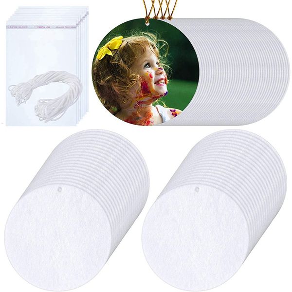 100 Pieces Sublimation Air Car Pressed Felt for DIY Heat -Round