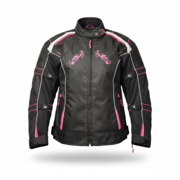 Yes Bike Textile Motorcycle Riding Ladies Jacket Pink