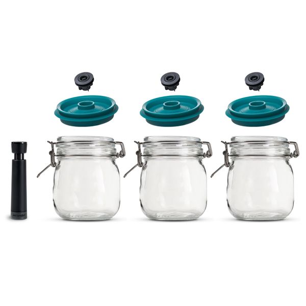 Airtender - Jar Vacuum Set of 3 Jars &amp; Seals 0.5L