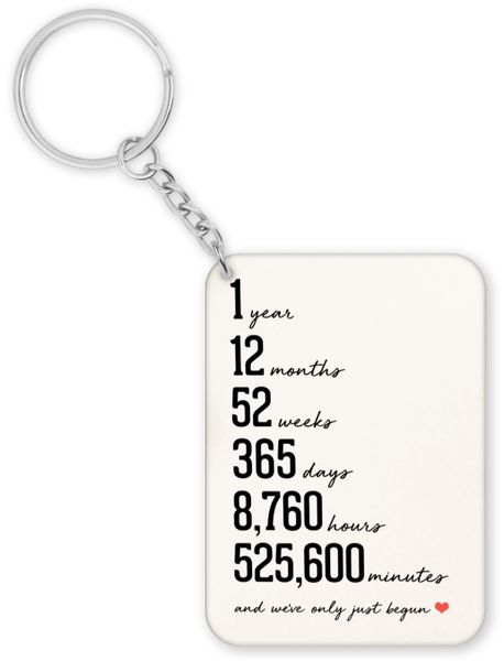 1 Year 1st Anniversary Gift Keyring