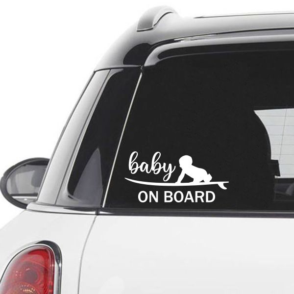 Baby on board surfboard car vinyl decals - set of 4 | Shop Today. Get ...