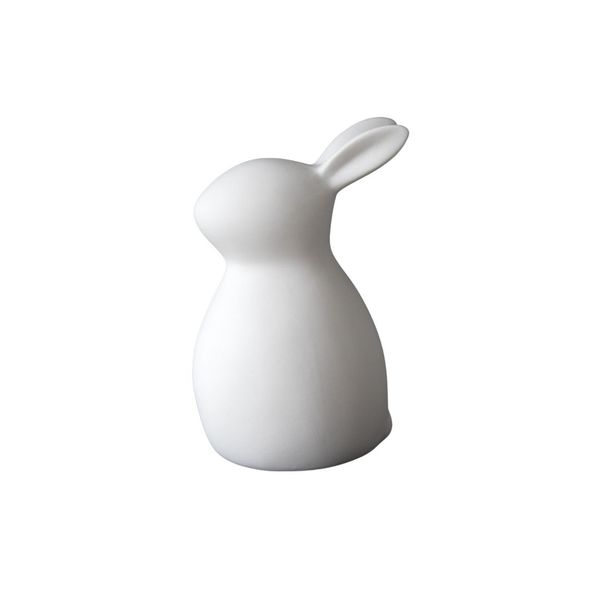 Nordic Scandinavian White Ceramic Sitting Bunny Home Decor Ornament Statue