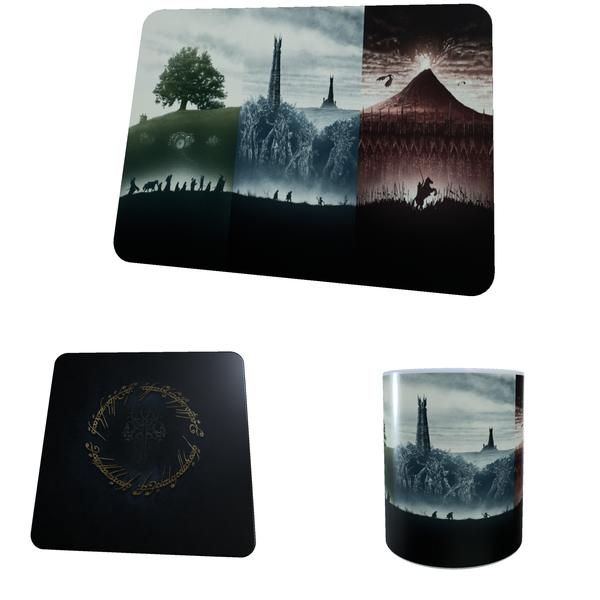 The Lord Of The Rings The Trilogy - Coffee Mug, Coaster and Mouse Pad Combo