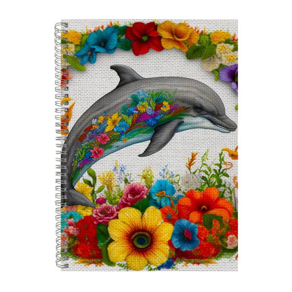 Embroidered BOTTLENOSE DOLPHIN Notebook Animal Gift Idea A4 Notepad Pad 98