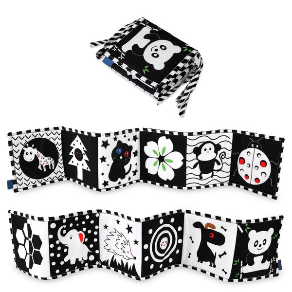 Black &amp; White Soft Baby Book, Sensory Learning Toy for Infants