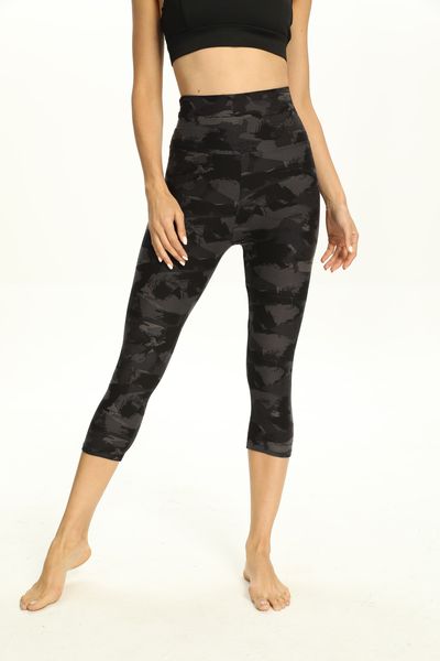 High Waisted Capri Leggings Exercise Pants for Running Cycling Yoga Workout