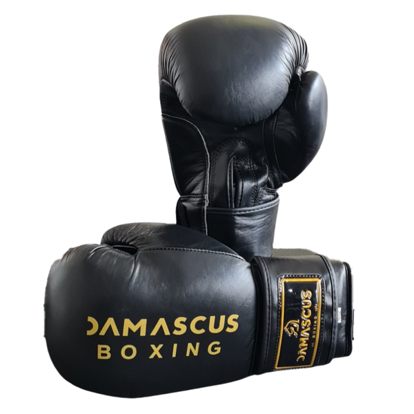 PU Synthetic Leather Boxing Gloves - Black 12OZ