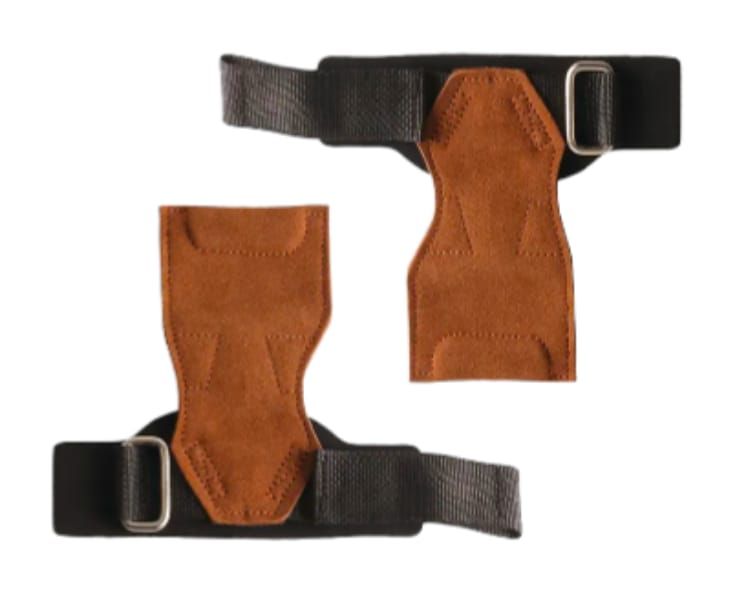 The Legends - Leather Gym Straps Lifting Grips + 56g Chalk Block