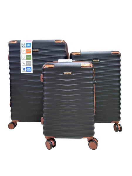 BC Loui Vani 28" Velora Travel Luggage (ABS28) - 3 Piece Set - Black